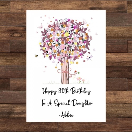 Personalised Butterfly Tree Birthday Card
