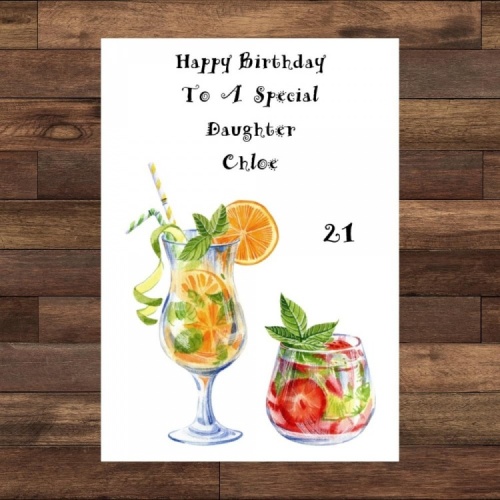Personalised Cocktail Birthday Card