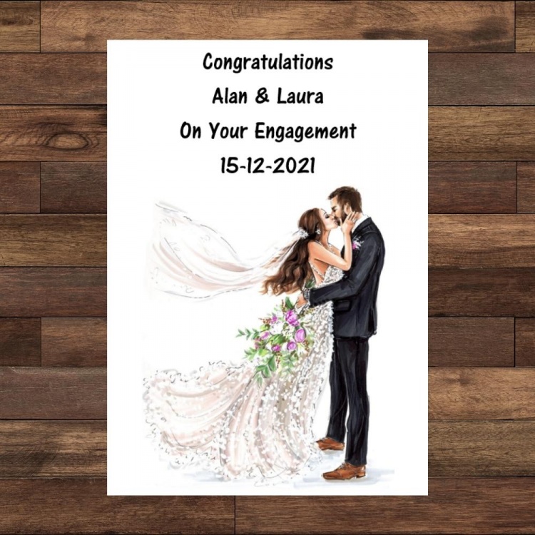 Personalised Congratulations On Your Engagement Card - Couple Kissing