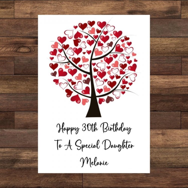 Personalised Heart Tree Birthday Card