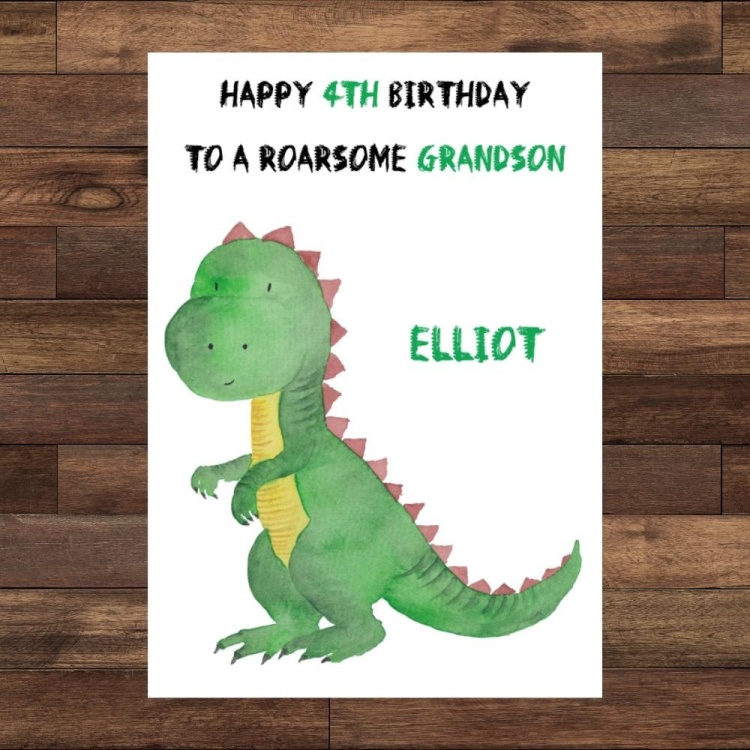 Personalised Dinosaur Birthday Card