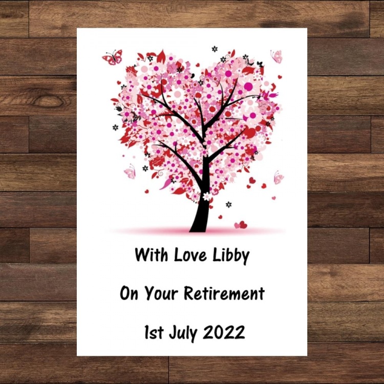 Personalised On Your Retirement Card - Floral Butterfly Tree