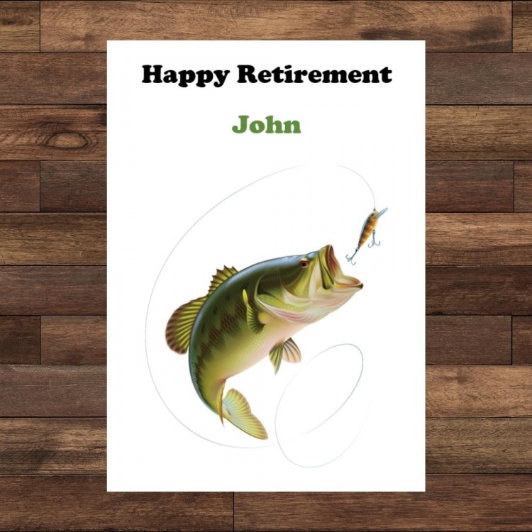 Personalised Fishing On Your Retirement Card