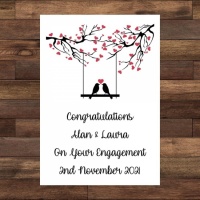 Personalised Congratulations On Your Engagement Card - Love Birds