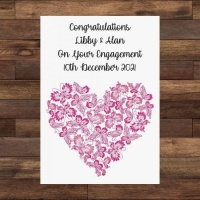 Personalised Congratulations On Your Engagement Card - Butterfly Heart