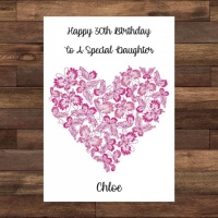 Personalised Butterfly Heart Birthday Card