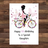 Personalised Butterfly Bike Birthday Card