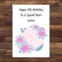 Personalised Floral Butterfly Birthday Card